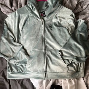 This a brand new baby green velvet jacket that I got at Victoria’s Secret.